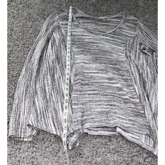 Knox rose women’s large tan creme‎ long sleeve flowy shirt loose soft stretch - Picture 4 of 6